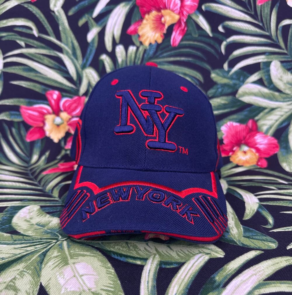 New York Navy Red Embroidered Hat